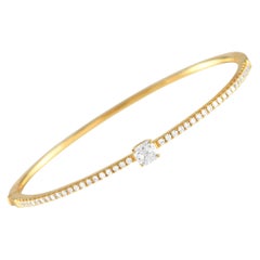 18K Yellow Gold 1.05ct Diamond Bangle Bracelet ALB-18444-Y