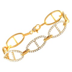 18K Yellow Gold 3.35ct Diamond Link Bracelet ALB-17909-Y