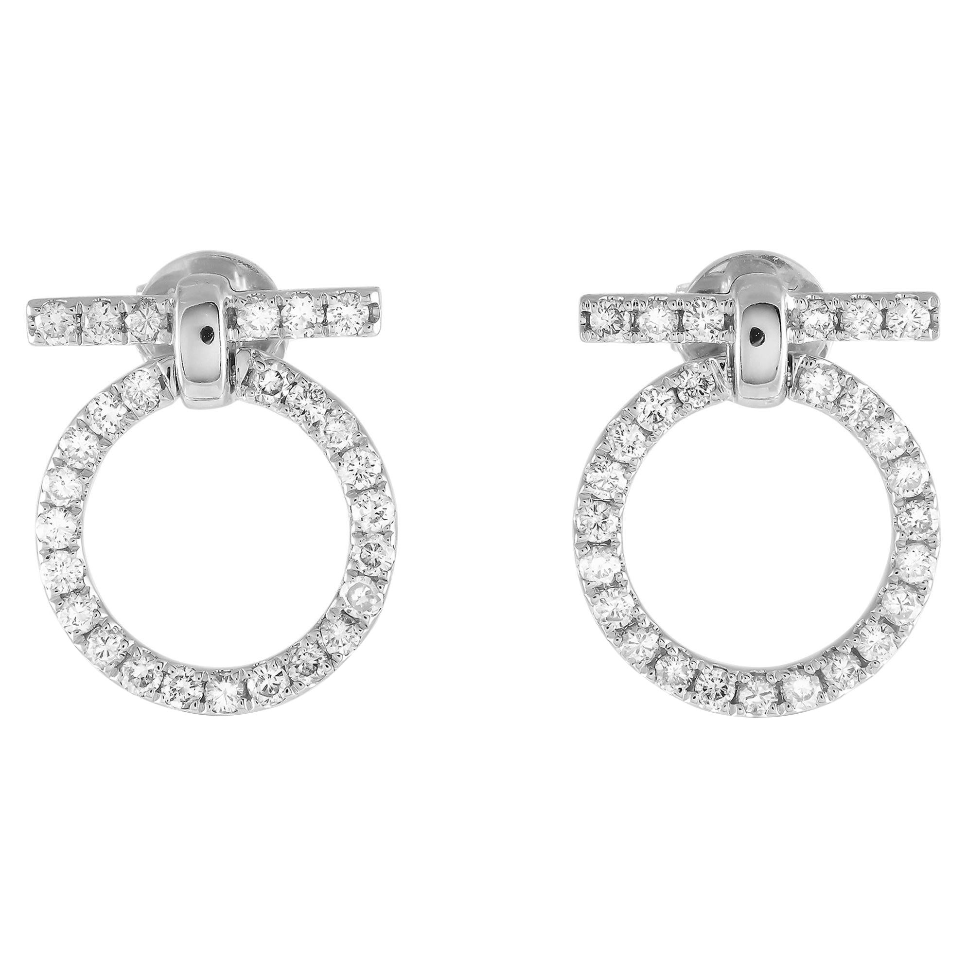 18K White Gold 0.70ct Diamond Earrings AER-18367 For Sale