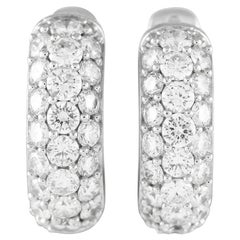 14K White Gold 1.0ct Diamond Huggie Earrings ER28344