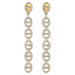 18K Yellow Gold 2.25ct Diamond Link Dangle Earrings AER-17863-Y