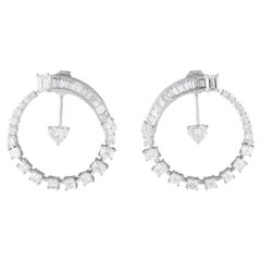 18K White Gold 6.88ct Diamond Earrings AER-18519