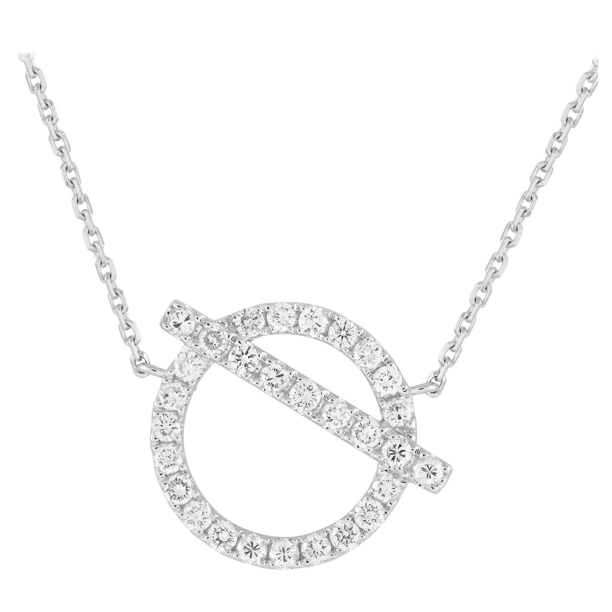 18K White Gold 0.62ct Diamond Necklace ANK-17871 For Sale