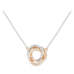 18 Karat Weiß- und Roségold 0,50 Karat Diamant Dreifach-Ring-Halskette ANK-13200-TRI