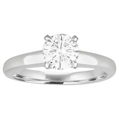 GIA Certified 1.03 Carat F VVS2 Round Diamond Platinum Engagement Ring 1