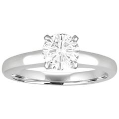 GIA Certified 1.03 Carat D IF Round Diamond Platinum Engagement Ring