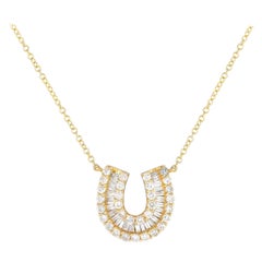 LB Exclusive 14K Yellow Gold 0.50ct Diamond Horseshoe Necklace PN14722