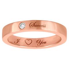 Diamond Rose Gold Wedding Band With Inscriptions 6