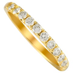18K Yellow Gold 0.53ct Diamond Half Eternity Band Ring MF07-122223