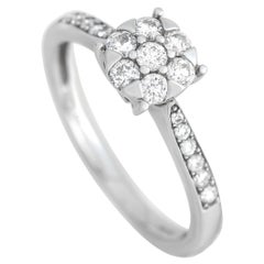 14K White Gold 0.40ct Diamond Cluster Ring RD4-10512W