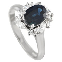 Platinum 0.35ct Diamond and Sapphire Ring MF25-021324