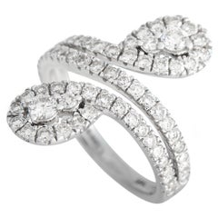 14K White Gold 1.53ct Diamond Pear Split Ring RD4-10917W