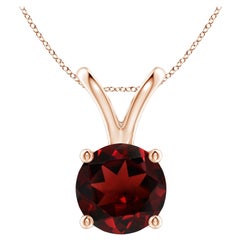 Nature V.I.I.I. 3.2ct Garnet Solitaire Pendentif en or rose 14K