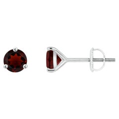 Natural Martini-Set 1.2ct Garnet Stud Earrings in Platinum