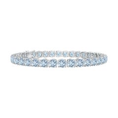 Classic 14.00ct Aquamarine Linear Tennis Bracelet en argent