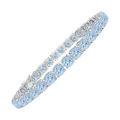 Classic 14.00ct Aquamarine Linear Tennis Bracelet en argent