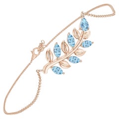 Bracciale Branch con acquamarina pera e marquise da 0,72ct in oro rosa 14K