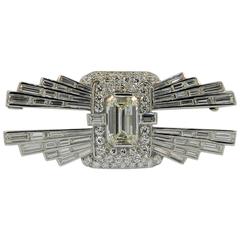 1930s Art Deco Diamond and Platinum Brooch