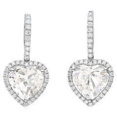 GIA Certified 2 Carat Heart Shape Diamond Studs 
