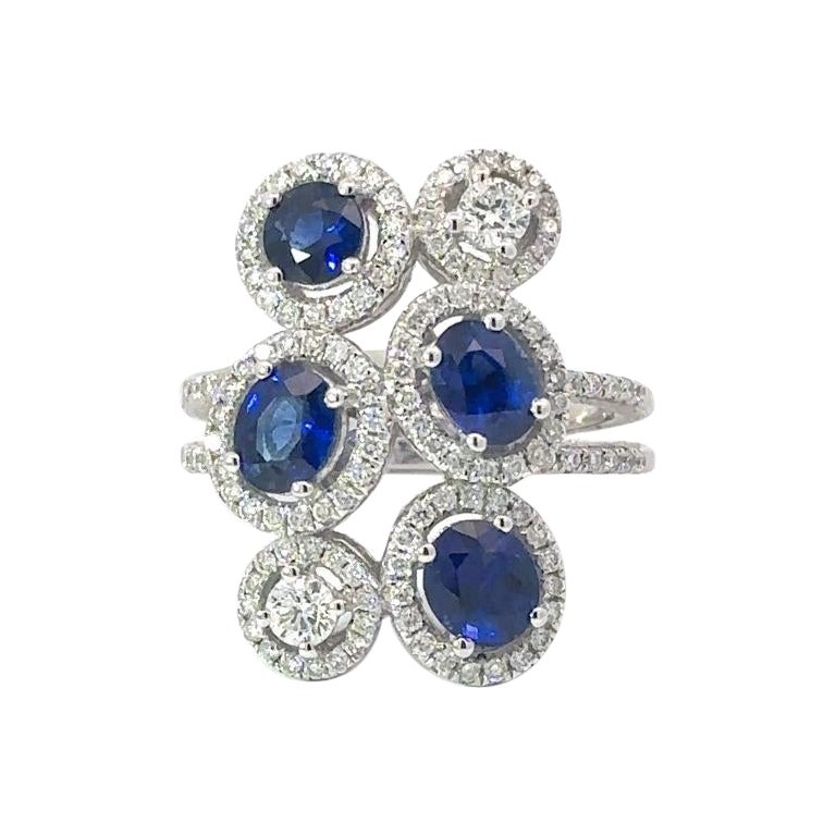 Symphonic Azure: The Extended Sapphire Ring For Sale