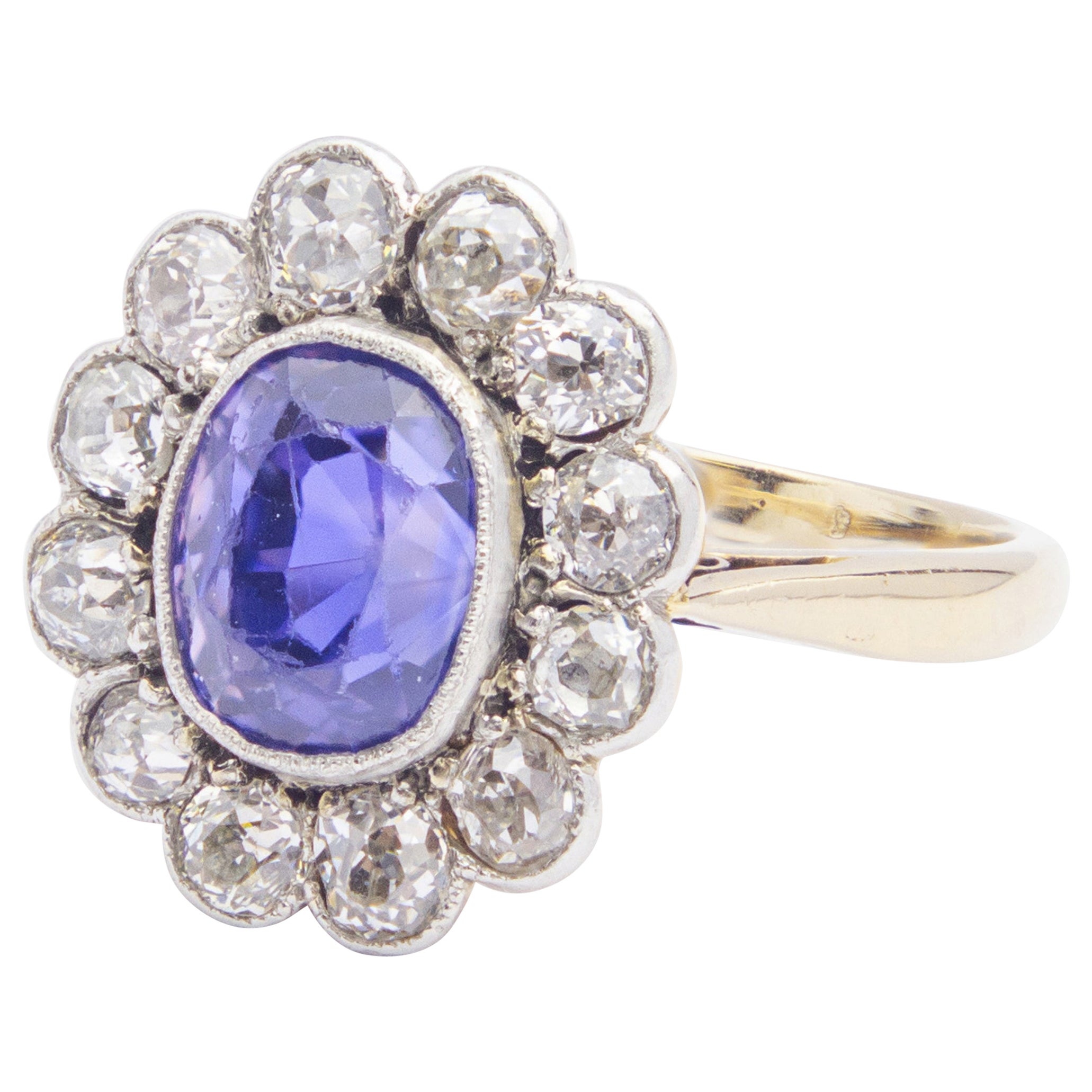 Edwardian Colour Change Sapphire & Diamond Ring For Sale