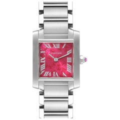 Cartier Tank Francaise Raspberry Dial Limited Edition Steel Watch W51030Q3