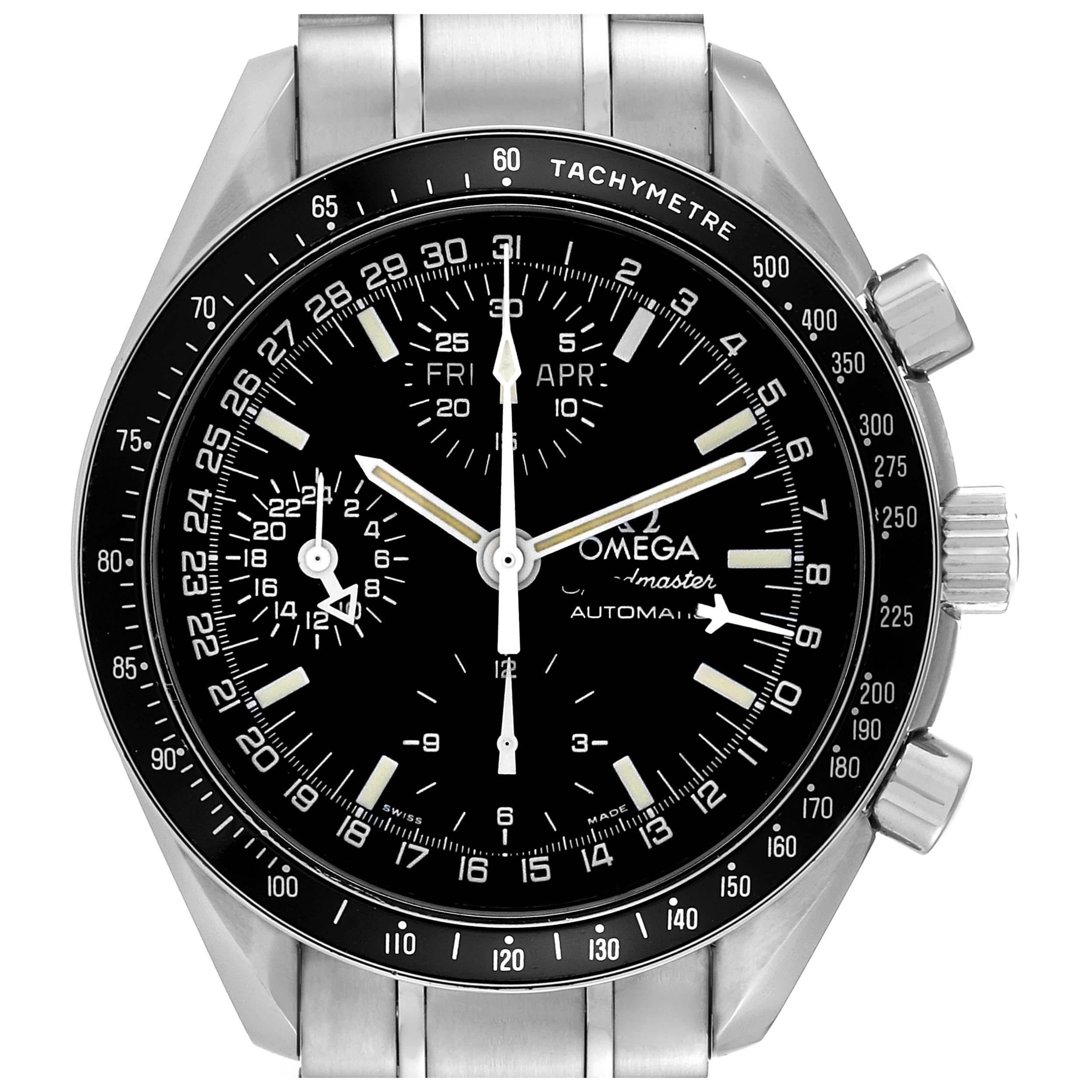 Omega Speedmaster Day Date Black Dial Automatic Mens Watch 3520.50.00 Box Card