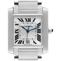 Cartier Tank Francaise Large Automatic Steel Mens Watch W51002Q3 Box Papers