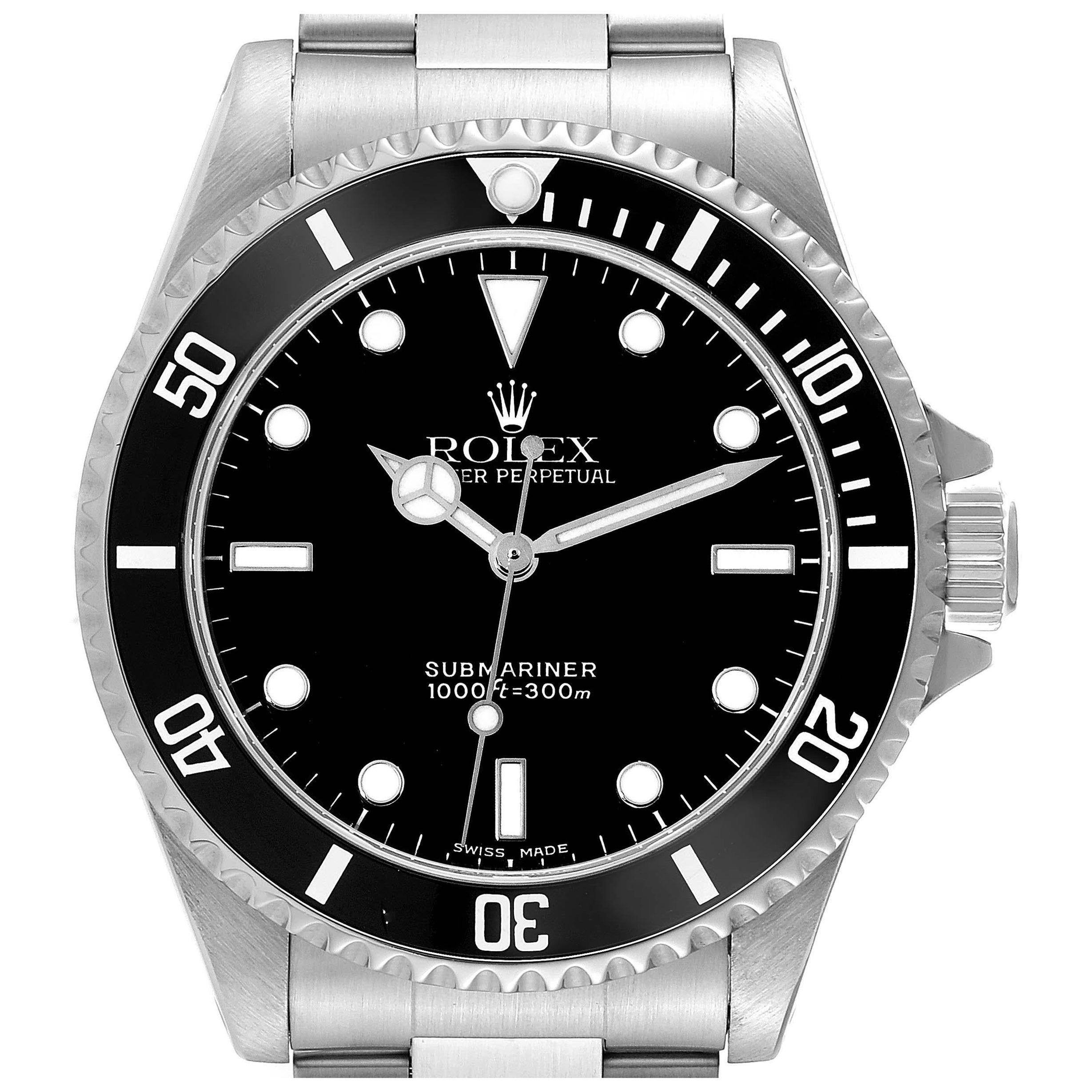 Rolex Submariner No Date 40mm 2 Liner Steel Mens Watch 14060 Box Papers For Sale