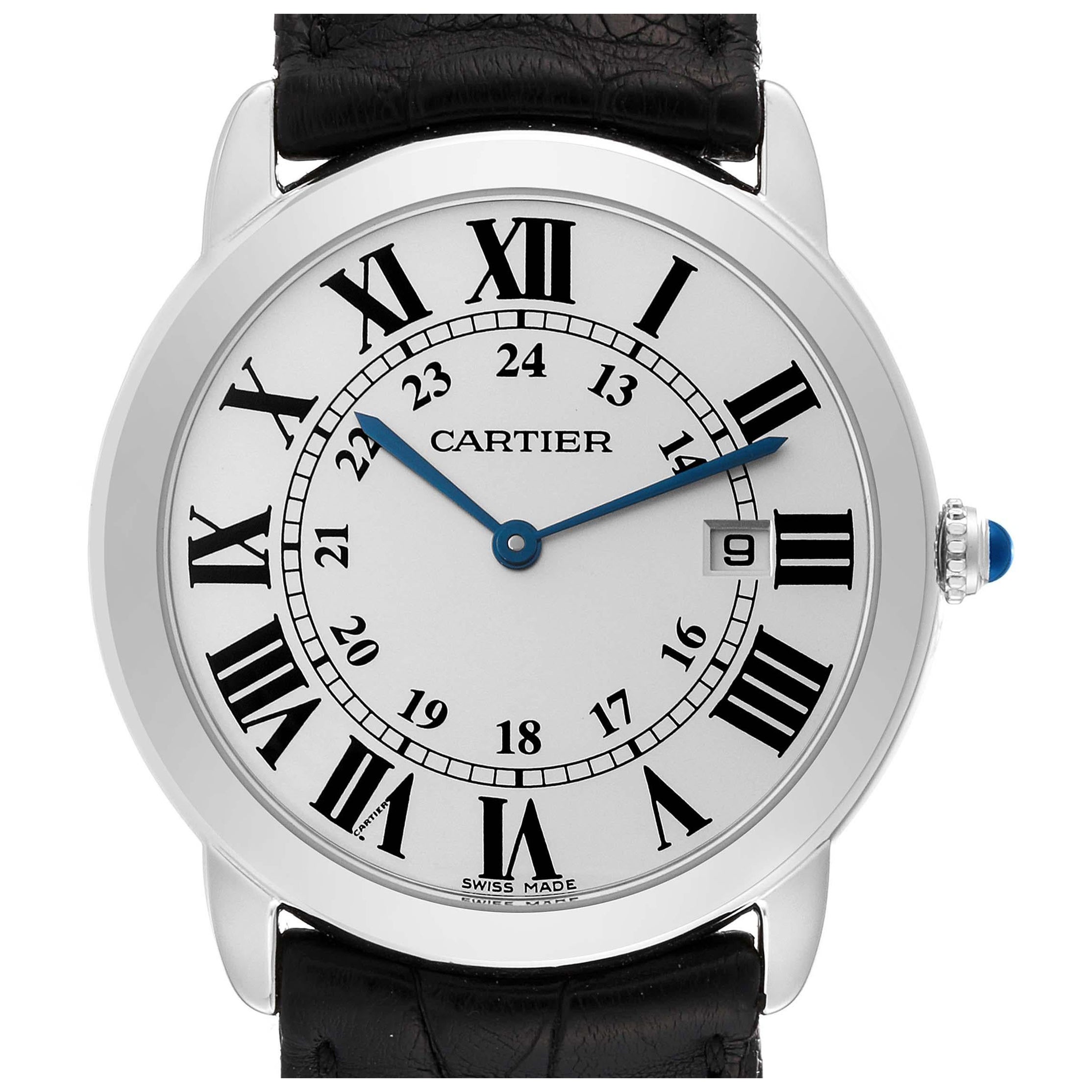 Cartier Ronde Solo Montre pour femmes avec cadran argenté et quartz WSRN0029 en vente