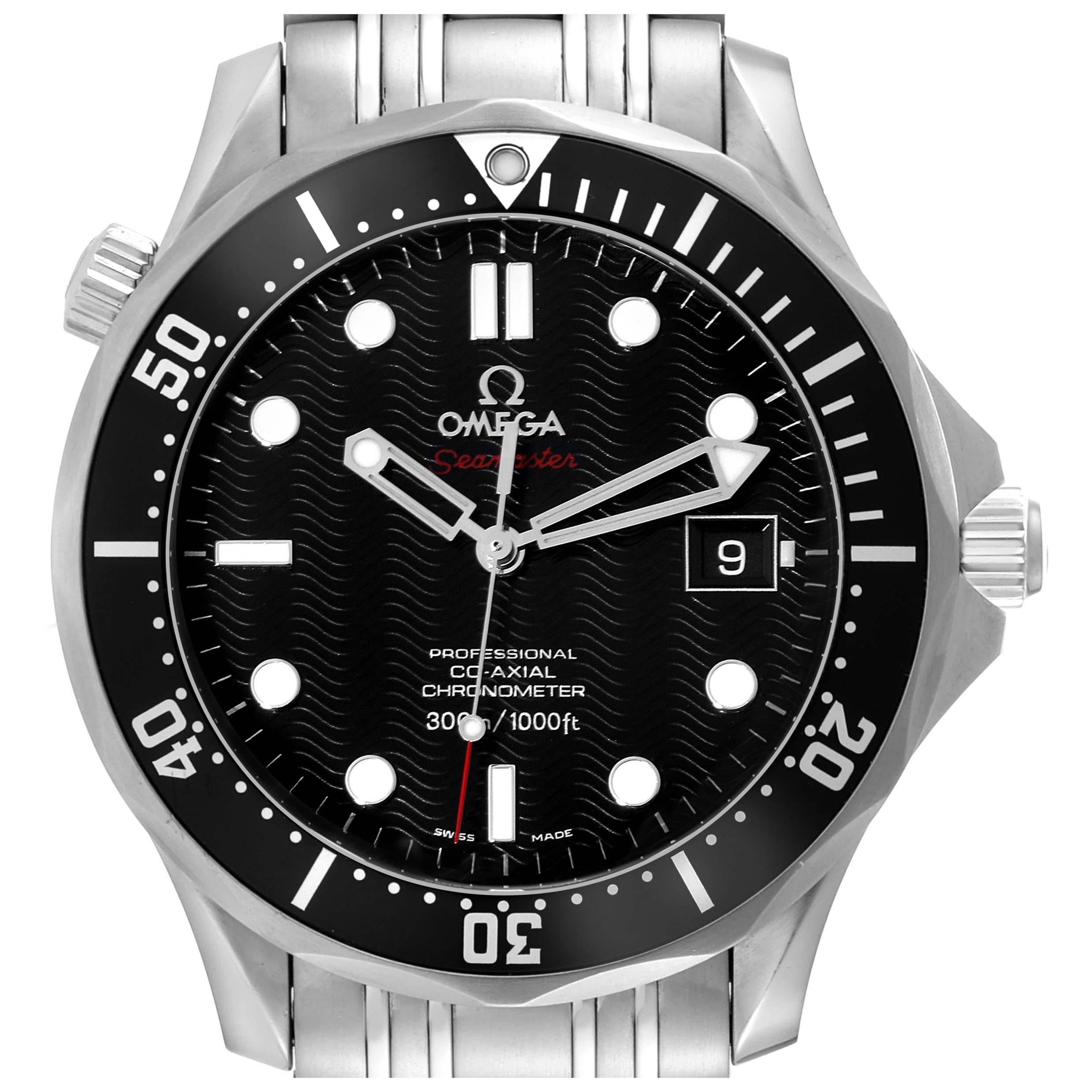Omega Seamaster Black Dial Steel Mens Watch 212.30.41.20.01.002 Box Card