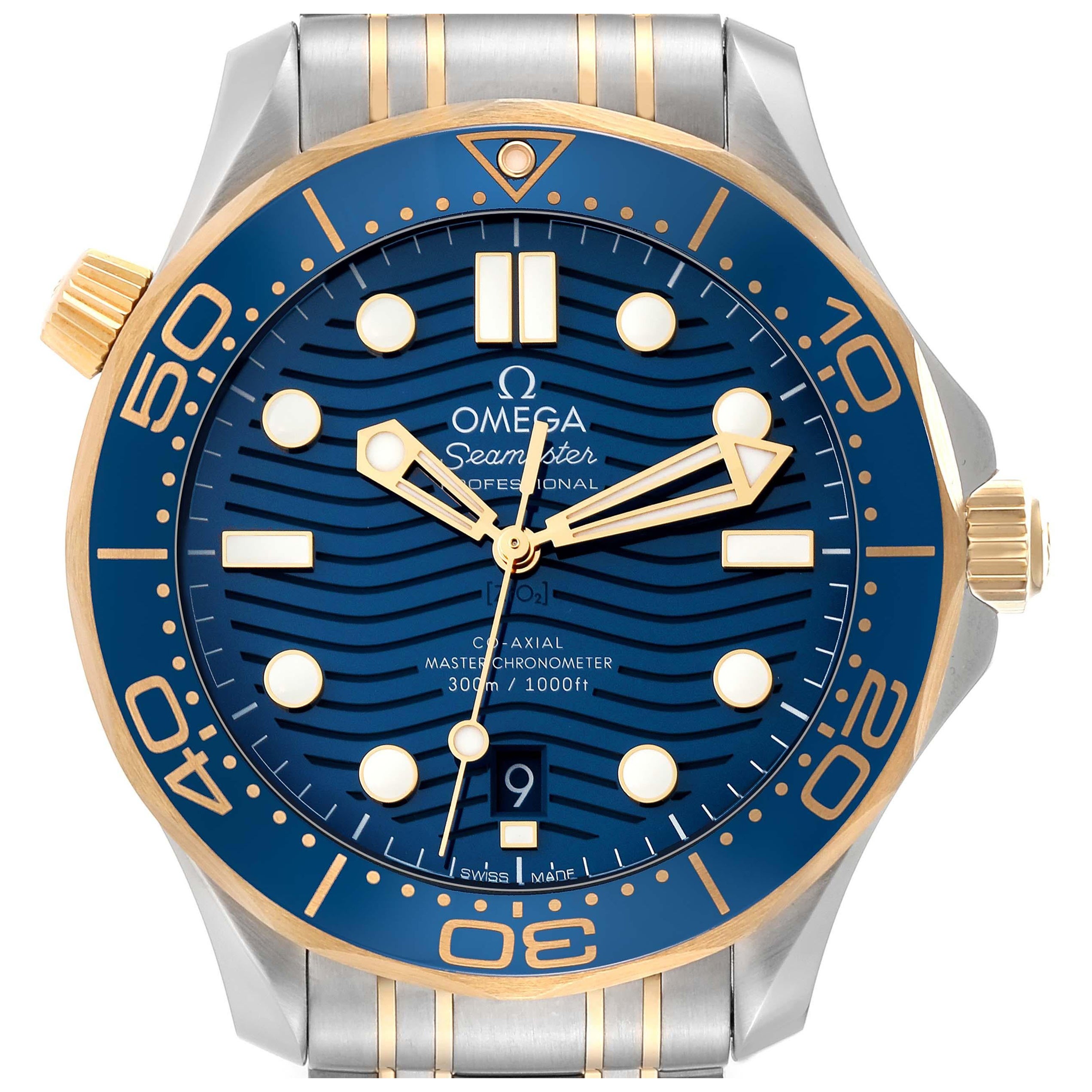 Omega Seamaster Diver 300M Steel Yellow Gold Watch 210.20.42.20.03.001 Unworn