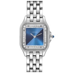 Cartier Panthere Small Steel Diamond Bezel Ladies Watch W4PN0013 Unworn