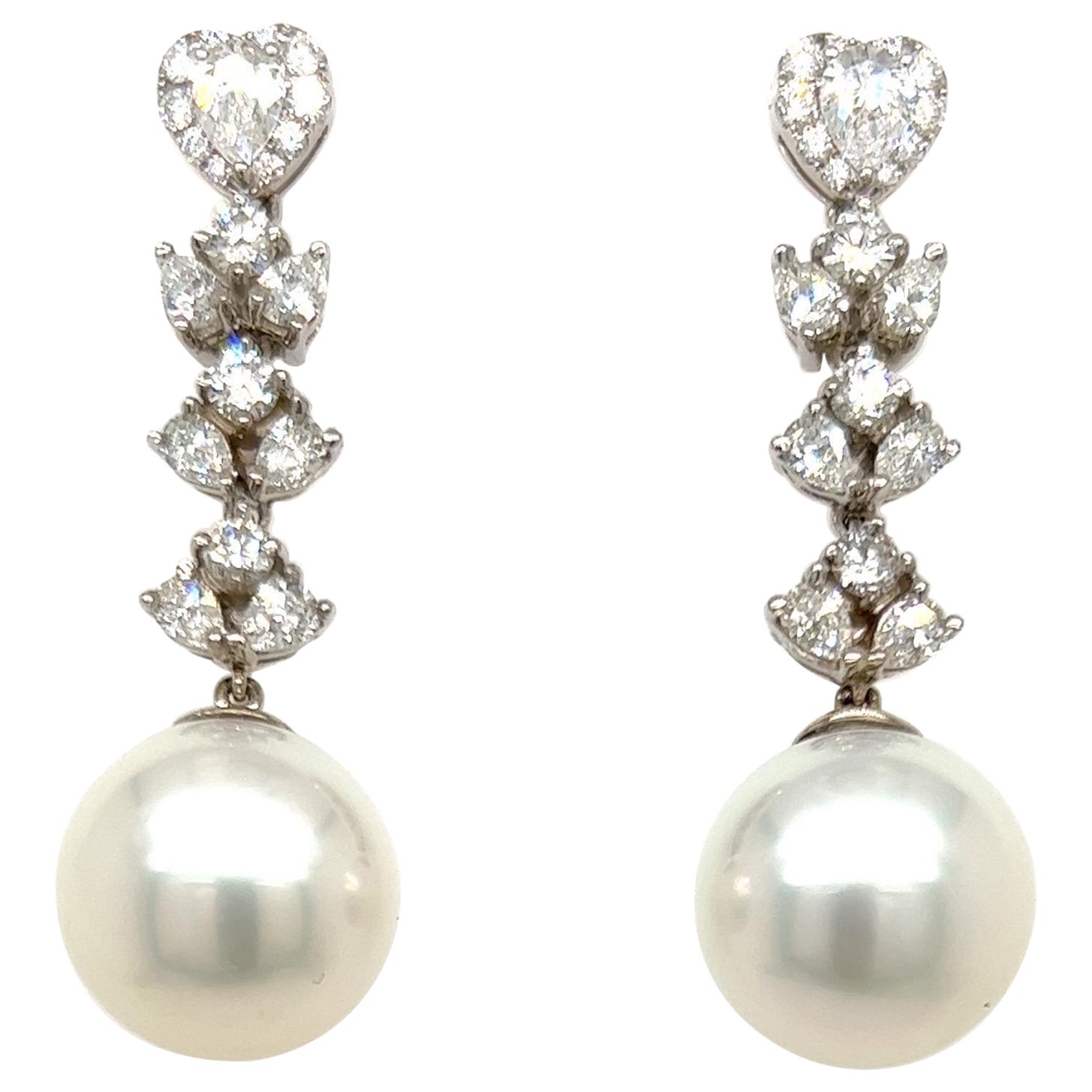 13 MM South Seal Pearl Earrings For Sale