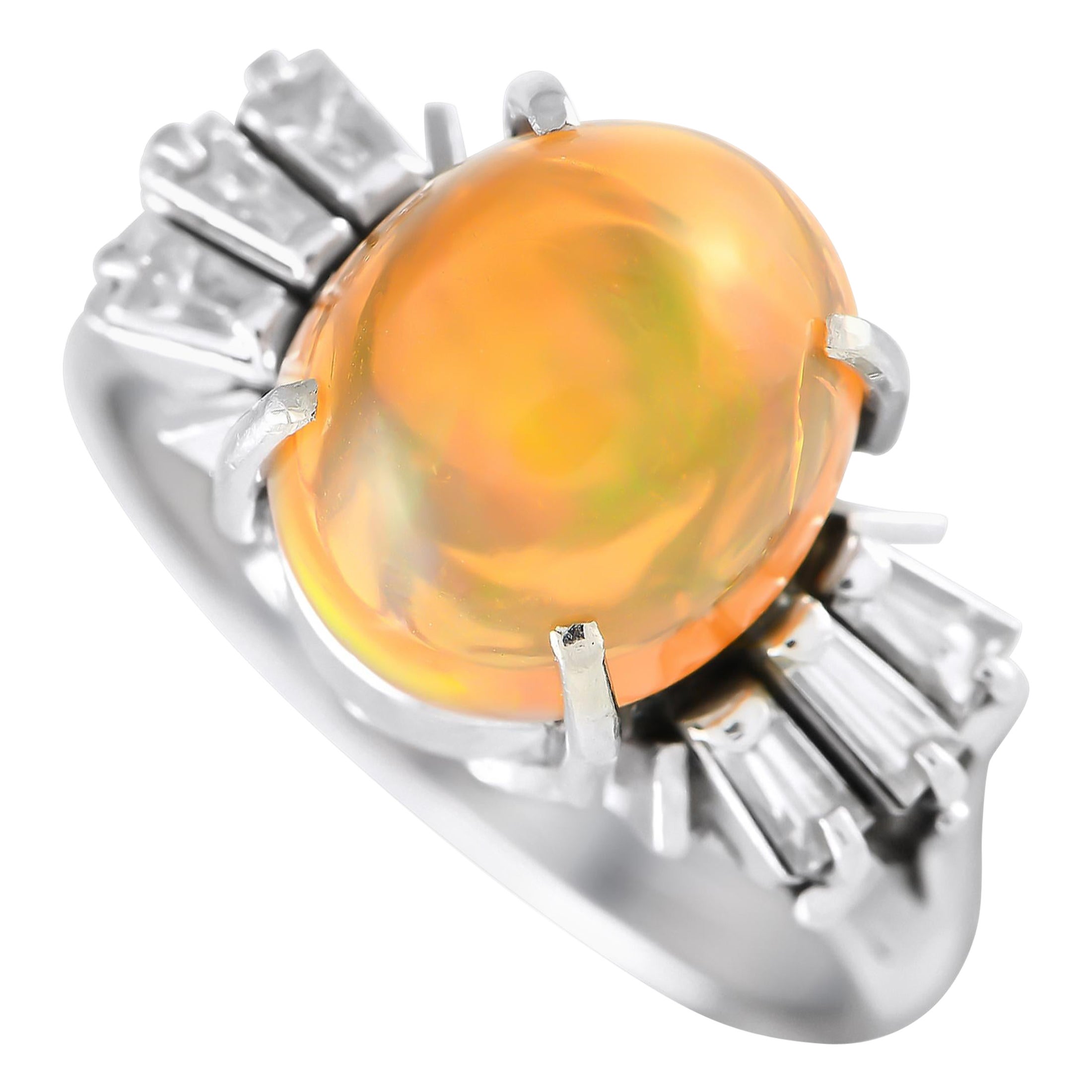 LB Exclusive Platin 0,30ct Diamant und Opal Ring MF23-021324 im Angebot