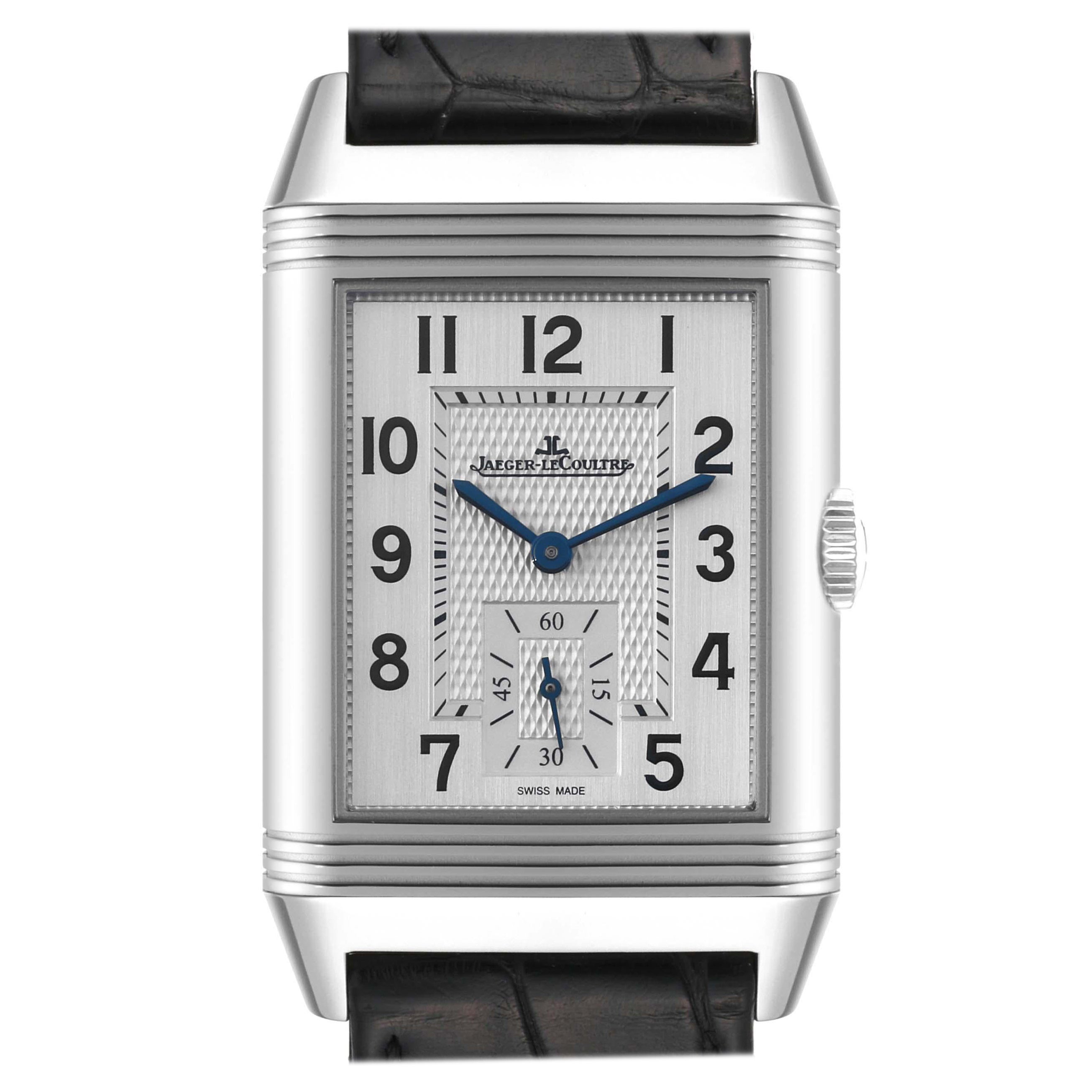 Jaeger LeCoultre Reverso Duo Day Night Steel Mens Watch 215.8.D4 Q3848420 Card