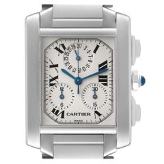 Cartier Tank Francaise Chronoflex Chronograph Steel Mens Watch W51001Q3