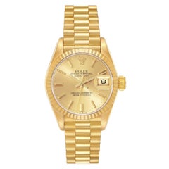 Used Rolex Datejust President Yellow Gold Ladies Watch 69178 Papers