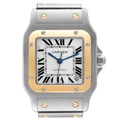 Cartier Montre Santos Galbee XL en acier et or jaune pour hommes W20099C4