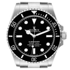 Rolex Montre Submariner non-Date en acier avec lunette en céramique pour hommes 124060 Boîte Card