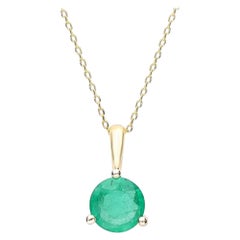 Gin & Grace 10K Yellow Gold Natural Emerald Pendant for women