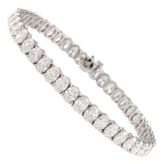 Alexander Beverly Hills 13.65ct Oval Cut Diamond Tennis Bracelet 18k White Gold