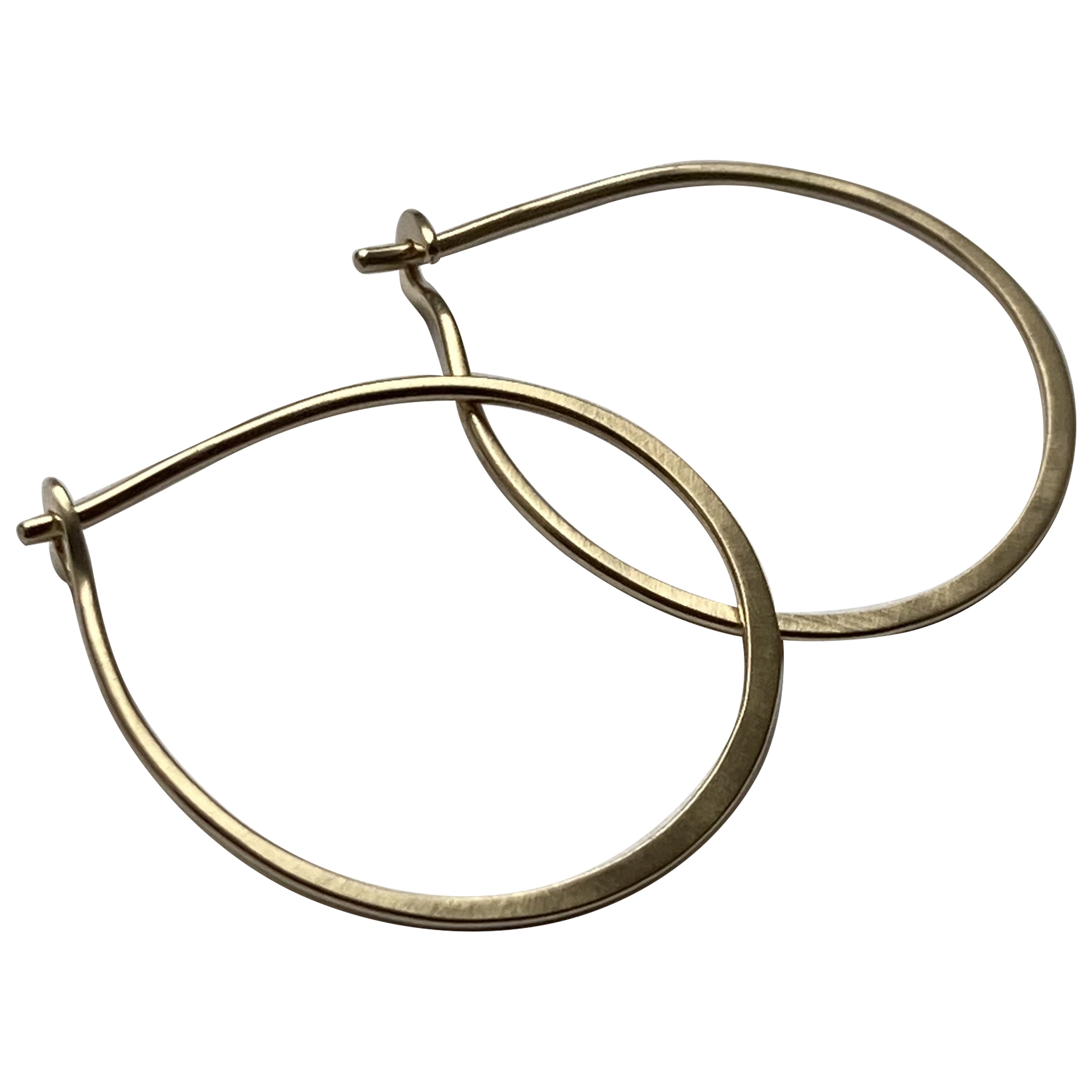 Olive Hoop Earrings in 9ct Gold For Sale