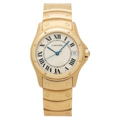 Vintage Cartier 18 Karat Yellow Gold Santos Ronde Model W20028g1