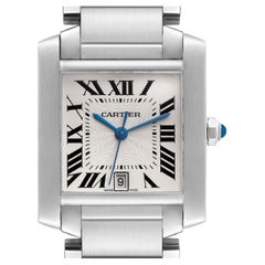 Cartier Tank Francaise Large Automatic Steel Mens Watch W51002Q3