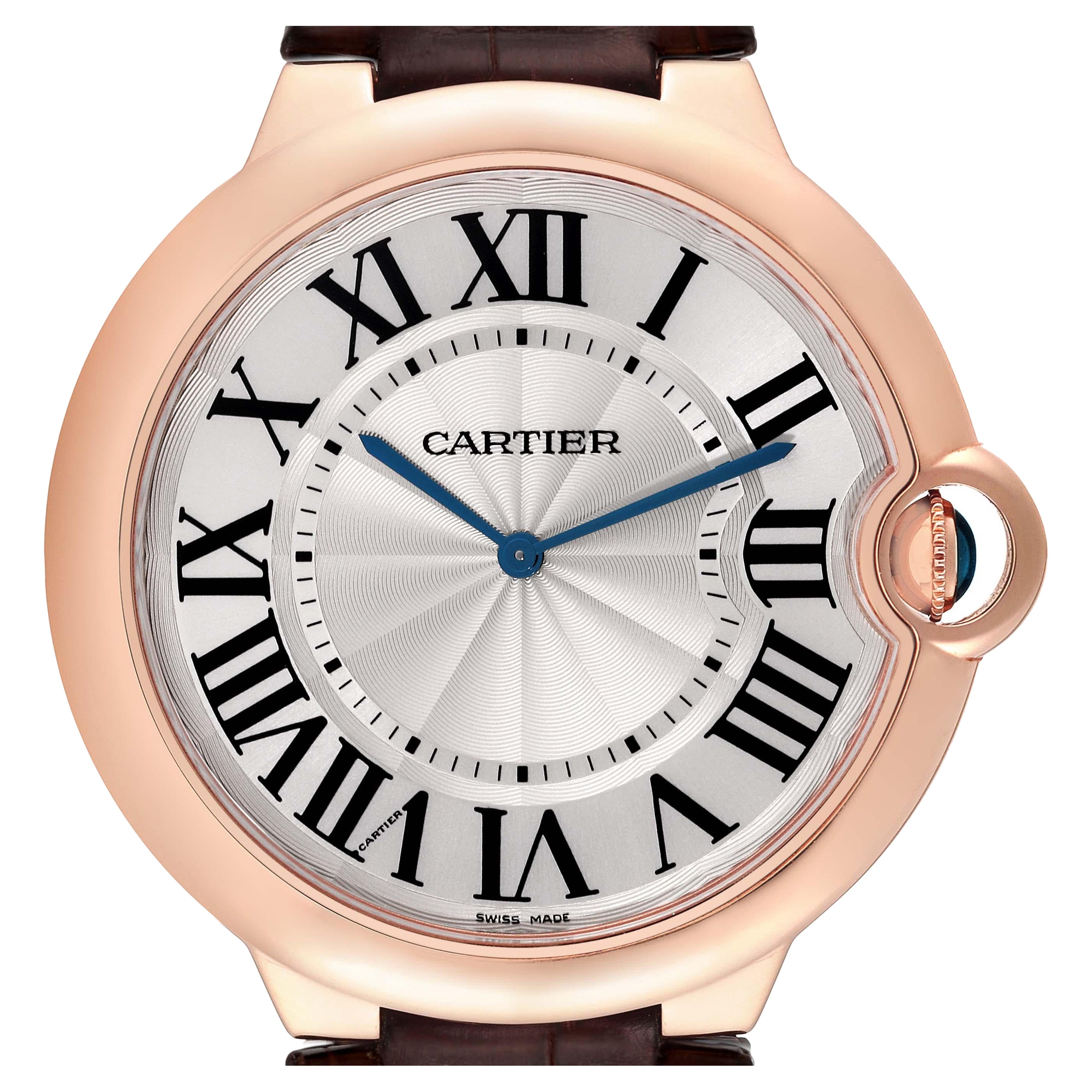 Cartier Ballon Bleu Ultra Thin 46 mm Rose Gold Mens Watch W6920054 For Sale