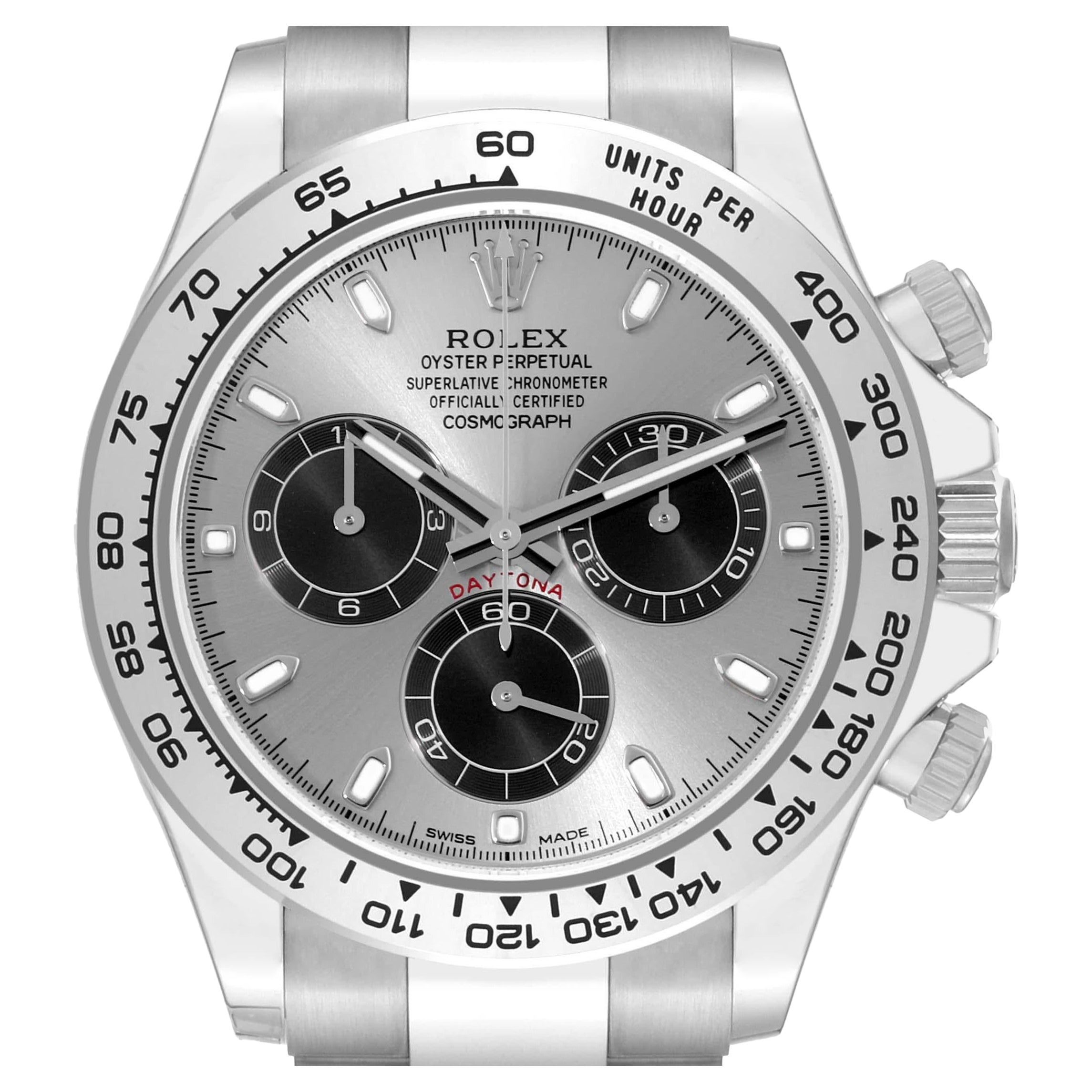 Rolex Daytona White Gold Silver Dial Mens Watch 116509 Unworn en vente
