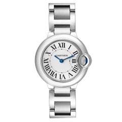 Retro Cartier Ballon Bleu Silver Dial Quartz Steel Ladies Watch W69010Z4