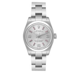 Rolex Oyster Perpetual Pink Hour Markers Steel Ladies Watch 176200