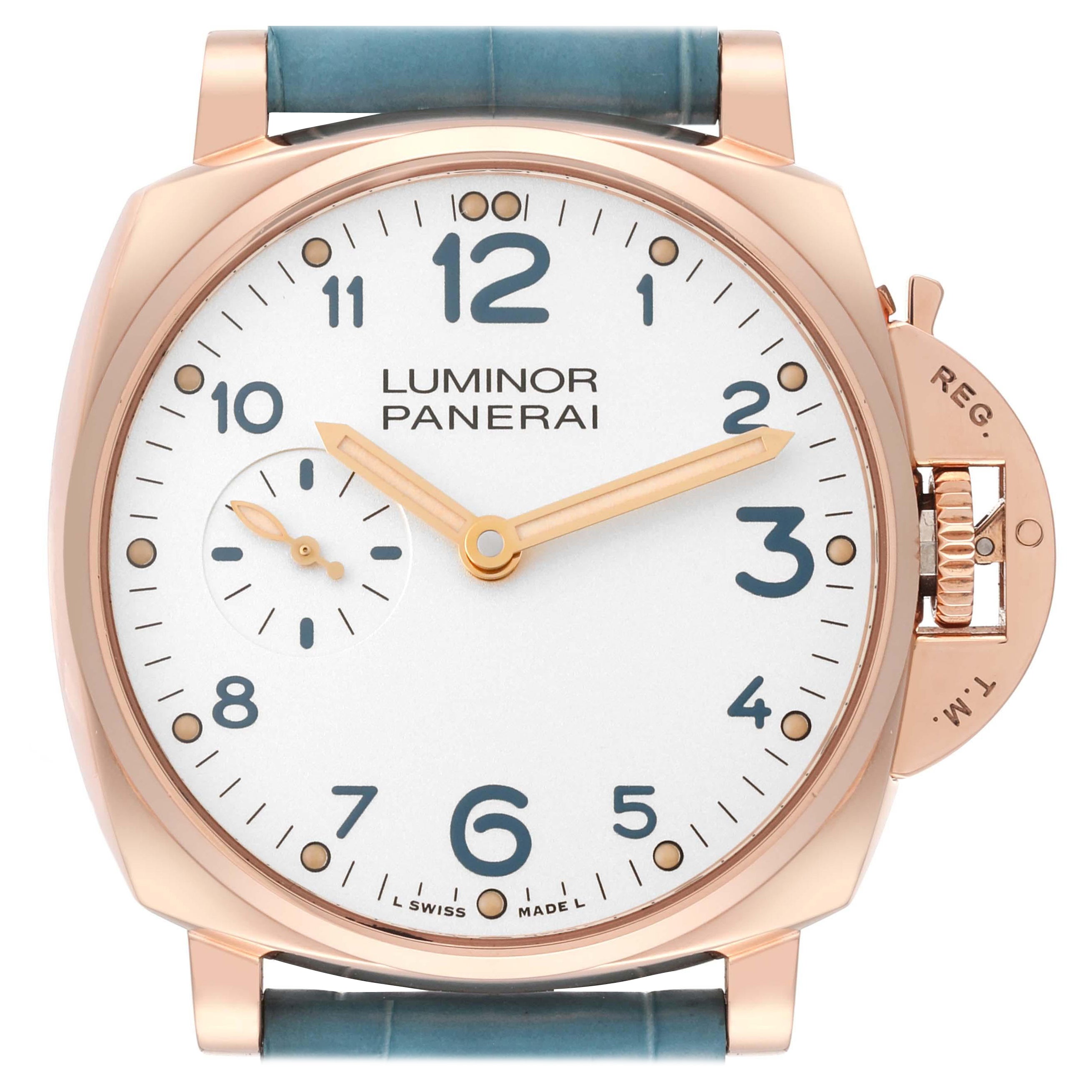 Panerai Luminor Due Rose Gold Ivory Dial Mens Watch PAM00741 For Sale